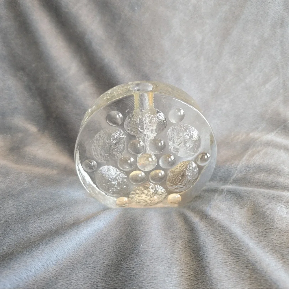 MCM Textured Art Glass Clear Bud Vase Walter Kristallglas 